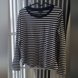 *last day - moving sale* COS dark navy, White Striped Long Sleeve tShirt